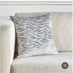 Z Gallerie Pillow Cover Animal Print Gray Velvet 20" Square